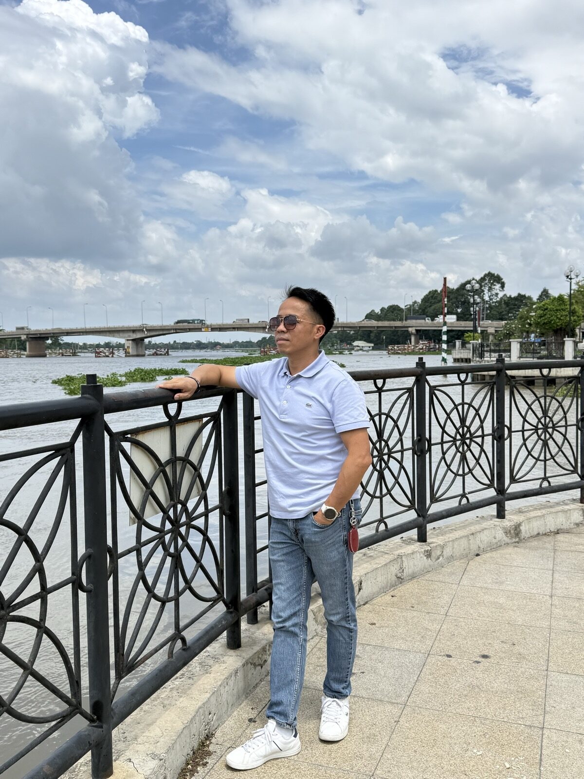 Sông Sài Gòn từ bờ kè Thủ Dầu Một - tham chiếu cảnh ven sông cho khu Nhà Bè cao độ thấp